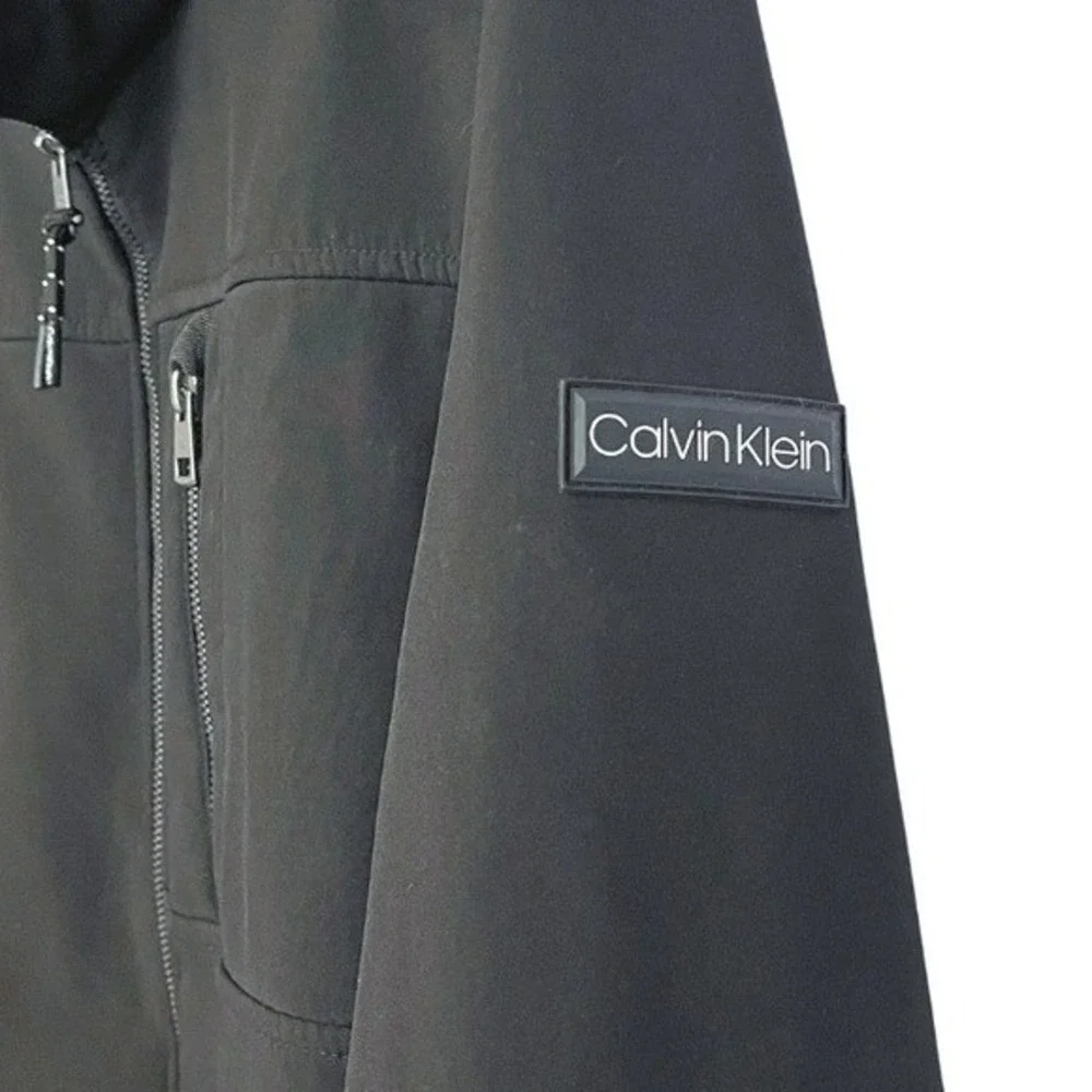 Calvin Klein Scuba Jacket Mens‎ M Black Fleece Lined Water Resistant Stretch